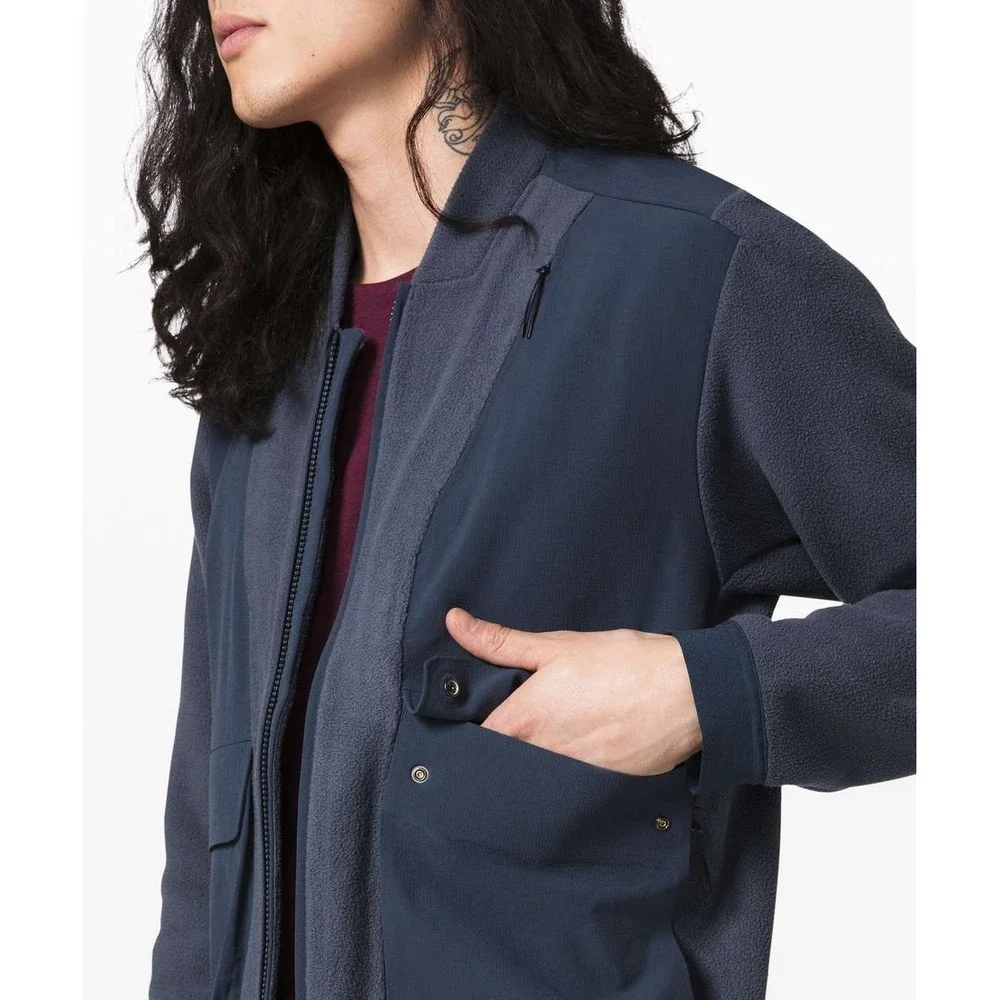 Lululemon Lab Siffra Hybrid Bomber Jacket Merino Wool Blend M4A21S Mens Large